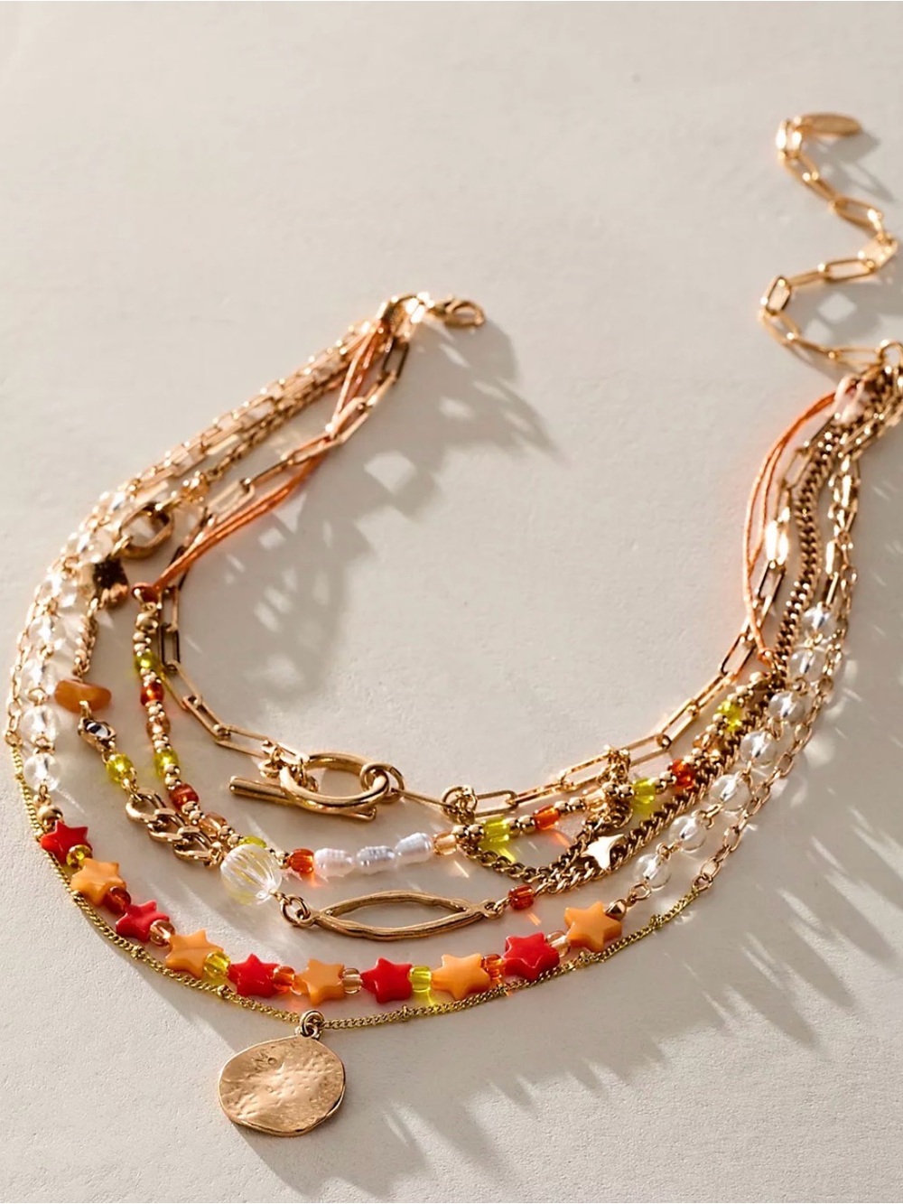 NWT Free People Starry Layer Necklace in Papaya / SOLD OUT